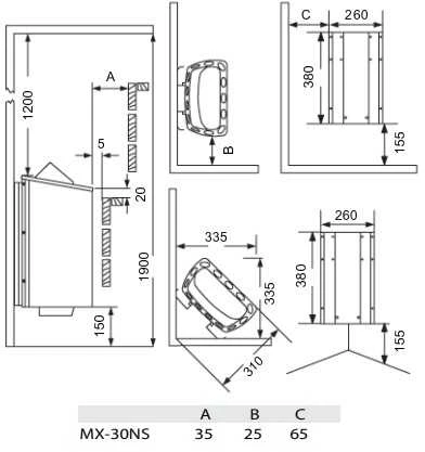 Elektrinė pirties krosnelė – SAWOTEC MINI X Corner, 3,0kW, be valdymo pulto