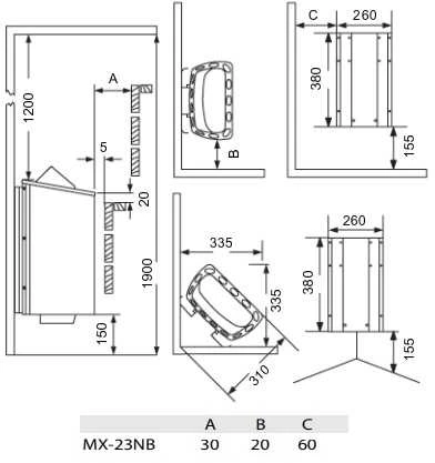 Elektrinė pirties krosnelė – SAWOTEC MINI X Corner, 2,3kW, su valdymo pultu