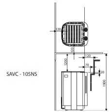Elektrinė pirties krosnelė – SAWOTEC Savonia Combi, be valdymo pulto 10,5 kW