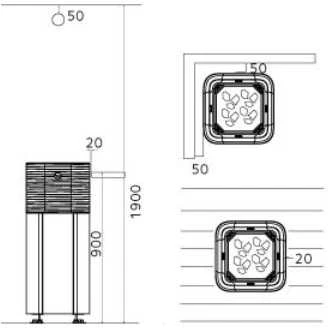 Elektrinė pirties krosnelė TULIKIVI RAE, juoda, be valdymo pulto, 6.8 kW