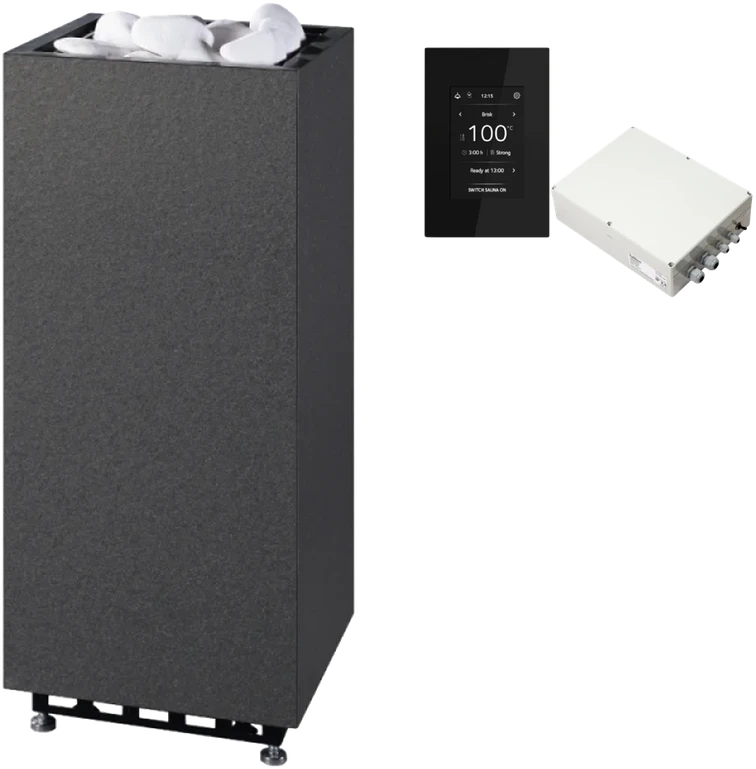 Elektrinė pirties krosnelė TULIKIVI RAE, juoda, su valdymo pultu, 6.8 kW