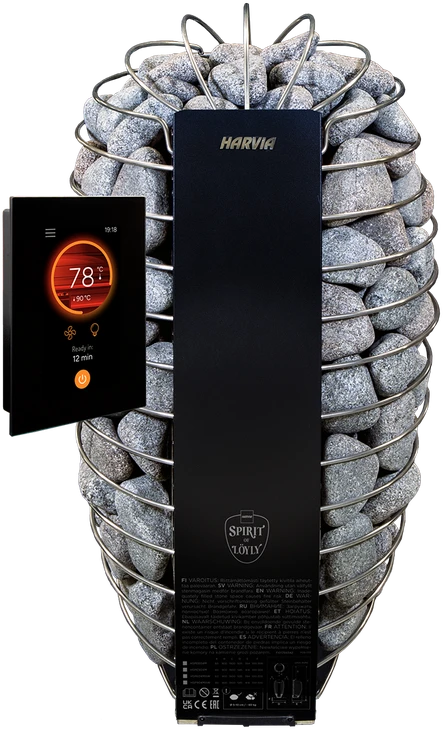 Elektrinės pirties krosnelės - HARVIA Spirit SP90FC 9,0 kW Fenix WiFi rinkinys