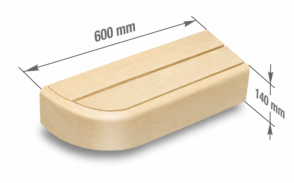 Galinis gulto elementas moduliniams pirties gultams, Drebulės mediena, 600, Į kairę pusę