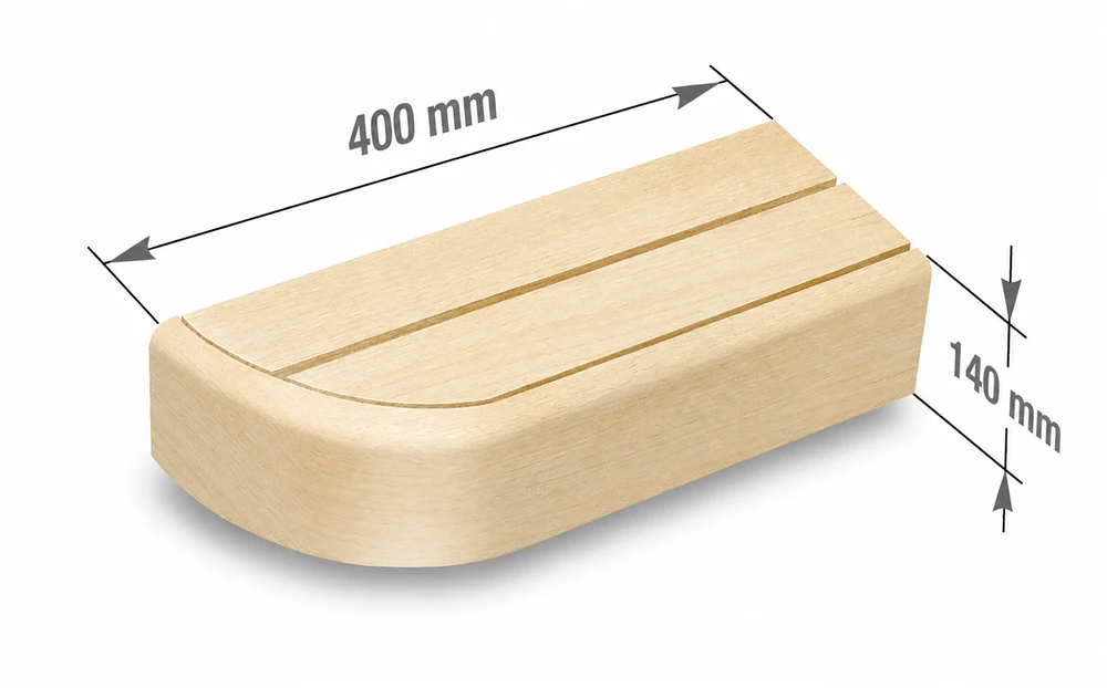 Galinis gulto elementas moduliniams pirties gultams, Drebulės mediena, 400, Į kairę pusę