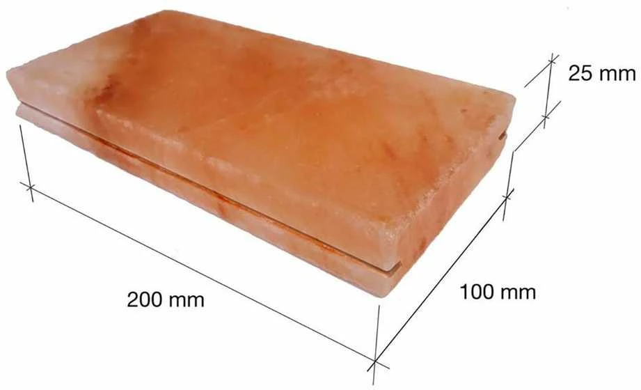 Išfrezuotos lygios himalajų druskos plytos 200x100x25mm