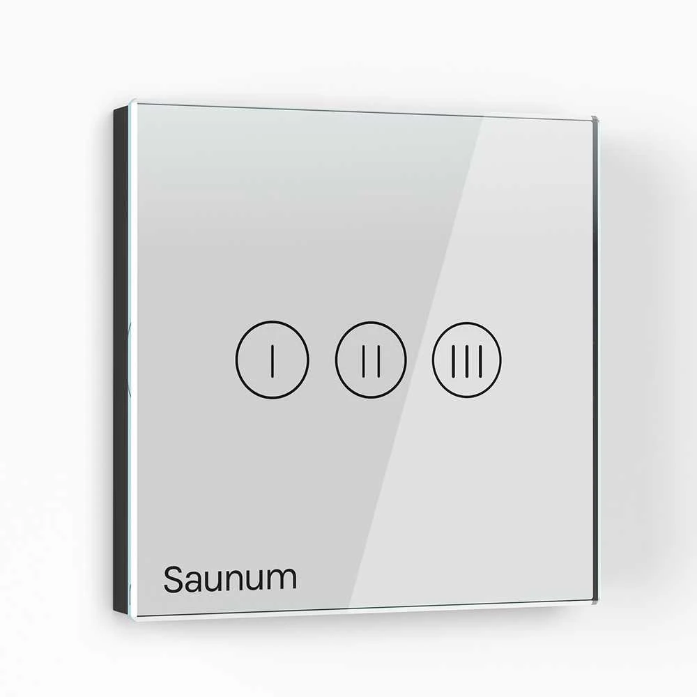 Klimato kontrolės įrenginys pirčiai SAUNUM Base S Solution, baltas valdymo pultas