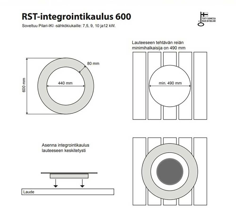 Krosnelės apvadas 600 - IKI Pilari krosnelei