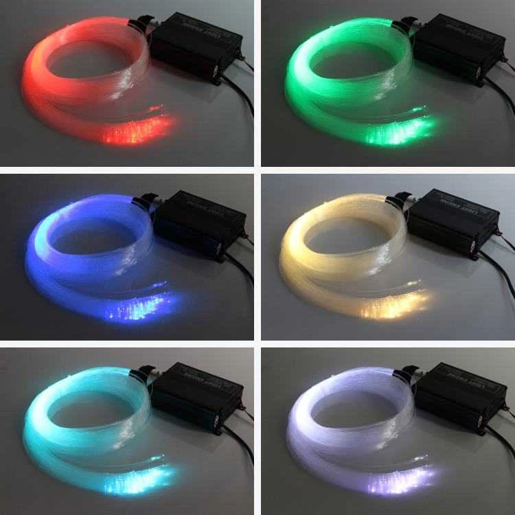 LED RGB apšvietimas šviesolaidinis SPALVOTOS ŽVAIGŽDĖS 3 m.
