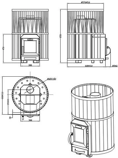 Malkinė pirties krosnelė - STOVEMAN CROWN 20R