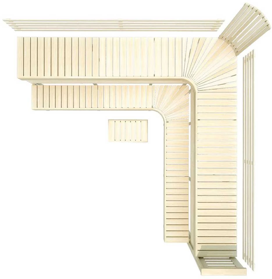 Modulinis pirties gultas PREMIUM, Drebulės mediena 3200 x 3290 mm