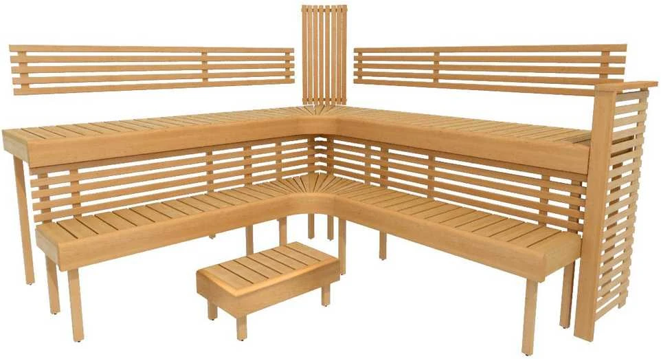 Modulinis pirties gultas PREMIUM, juodalksnio mediena 2600 x 2690 mm