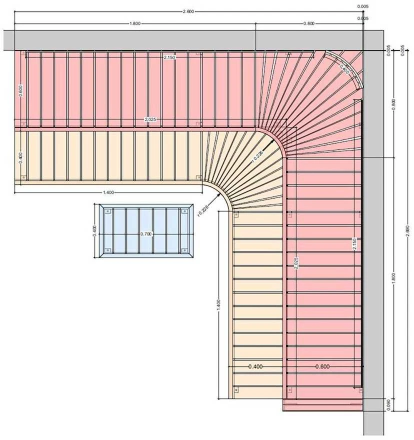 Modulinis pirties gultas PREMIUM, juodalksnio mediena 2600 x 2690 mm