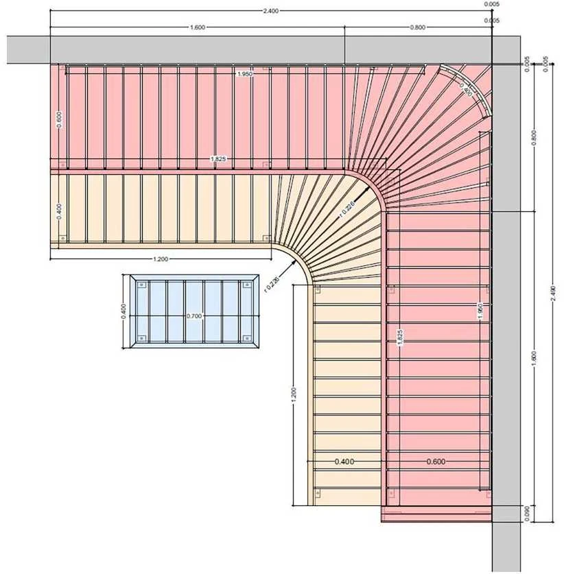 Modulinis pirties gultas PREMIUM, Termo-drebulės mediena 2400 x 2490 mm