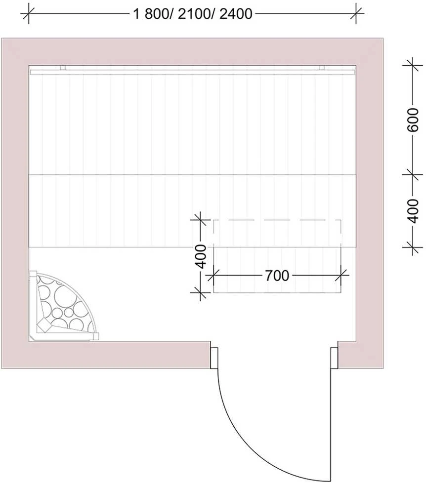 Modulinis pirties gultas STANDART, Termo-drebulės mediena 2400 mm
