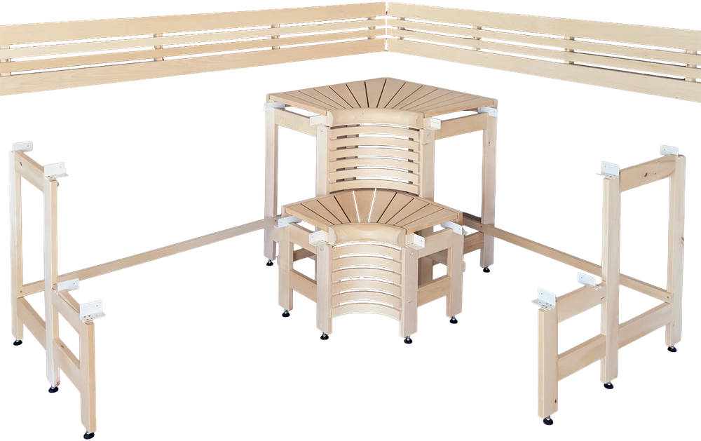 Modulinis pirties gultas su „Saulutėmis“ 2114 x 2406 mm, liepa