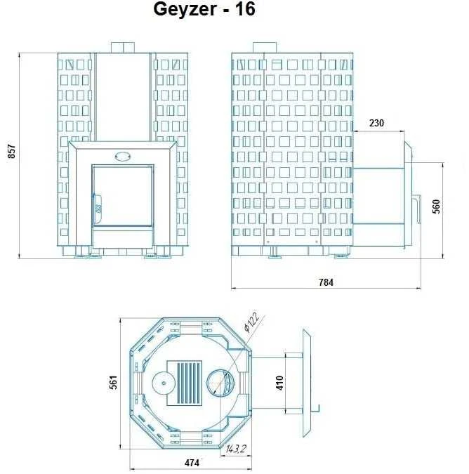 Novaslav Malkinė pirties krosnelė - NOVA GEYZER 16