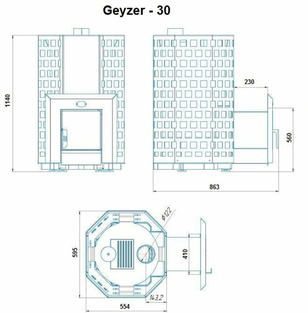 Novaslav Malkinė pirties krosnelė - NOVA GEYZER 30