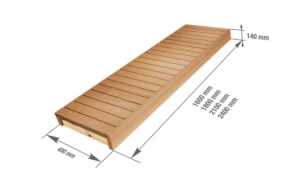 Pirties gultas, 400x2400 mm, Juodalksnis