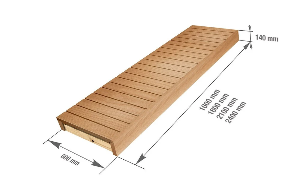Pirties gultas, 600x2400 mm, Juodalksnis