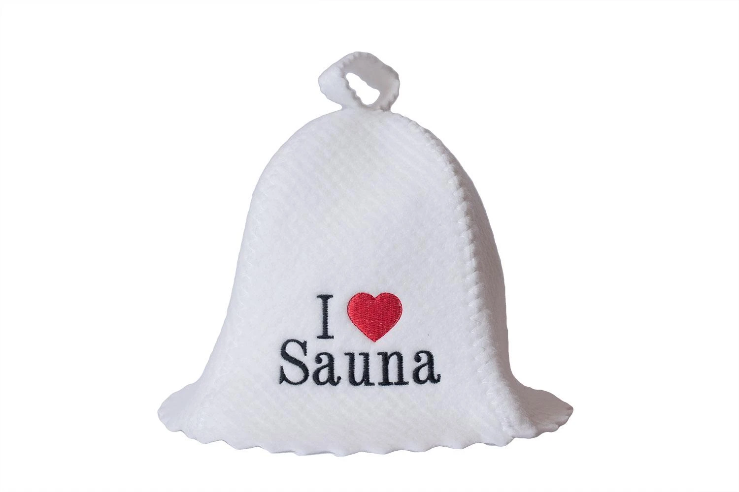 Pirties kepurė - I love sauna, balta