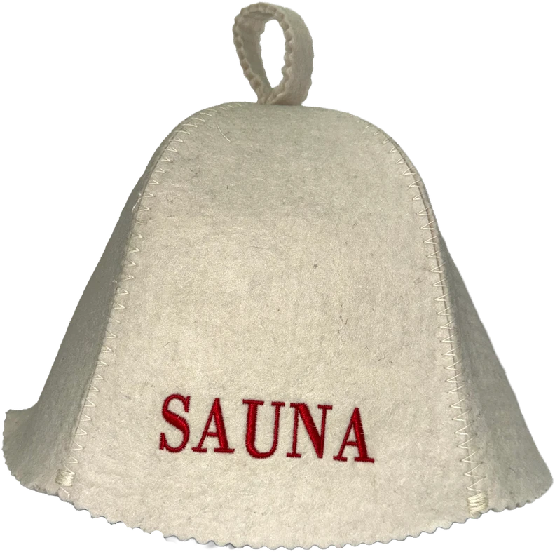 Pirties kepurė - Sauna, raudonu užrašu