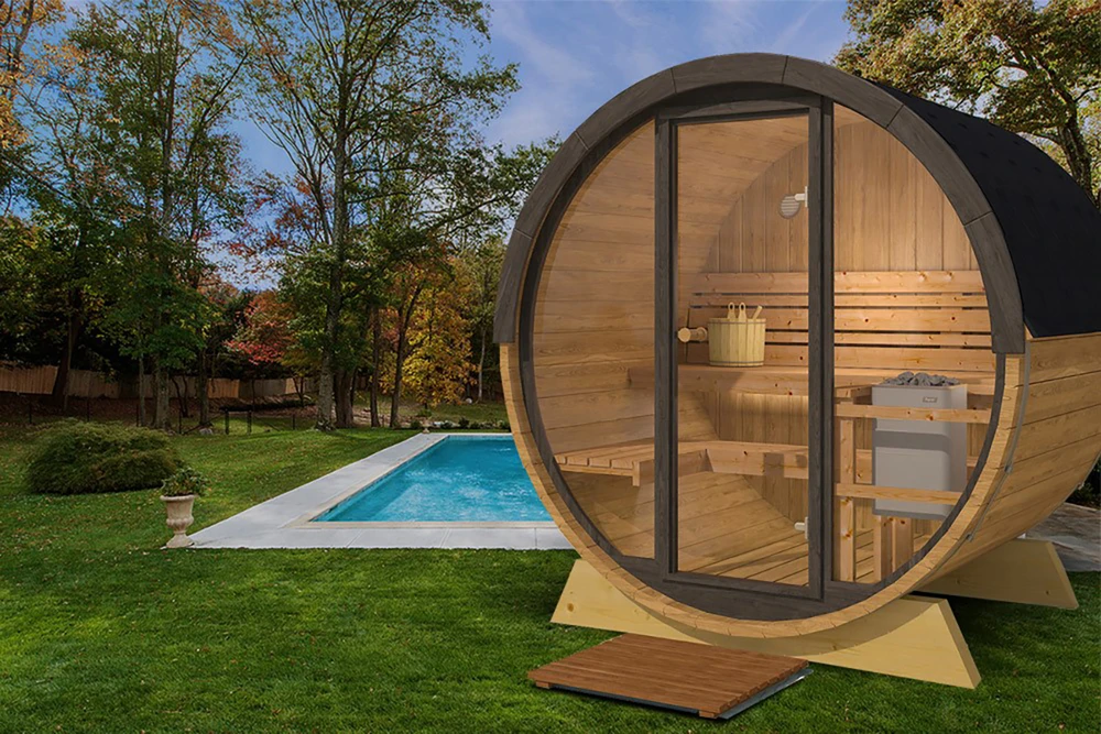 Pirties namelis - Pool sauna, be stiklo