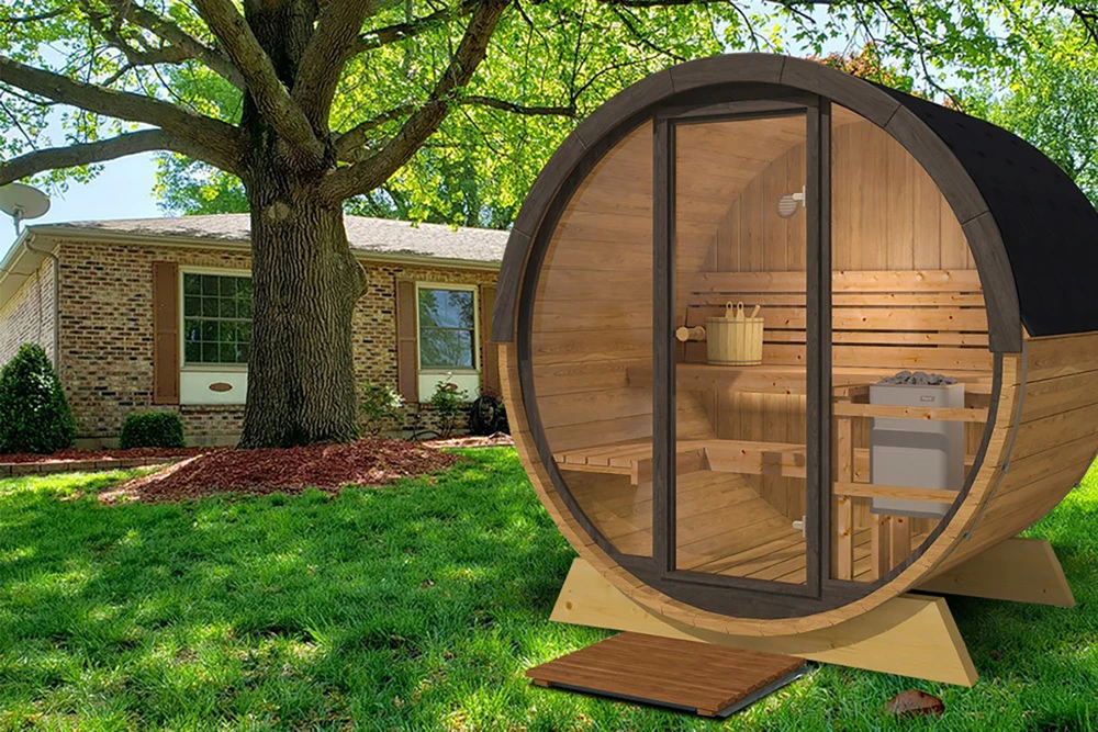 Pirties namelis - Pool sauna, be stiklo