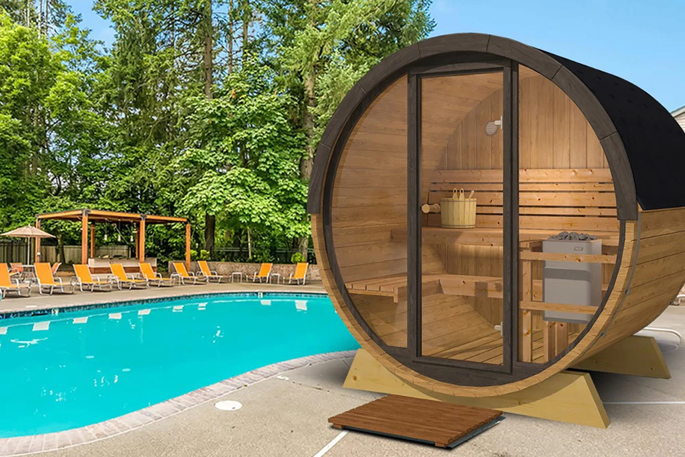 Pirties namelis - Pool sauna, be stiklo