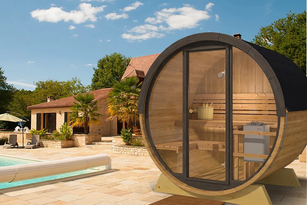 Pirties namelis - Pool sauna, su stiklu