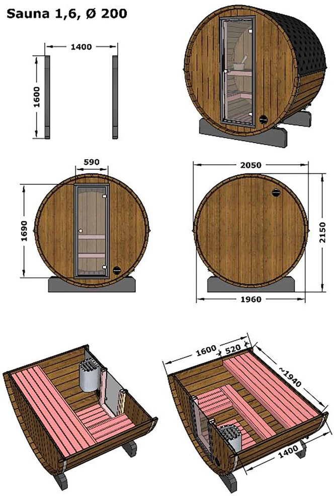 Pirties namelis - Pool sauna, su stiklu