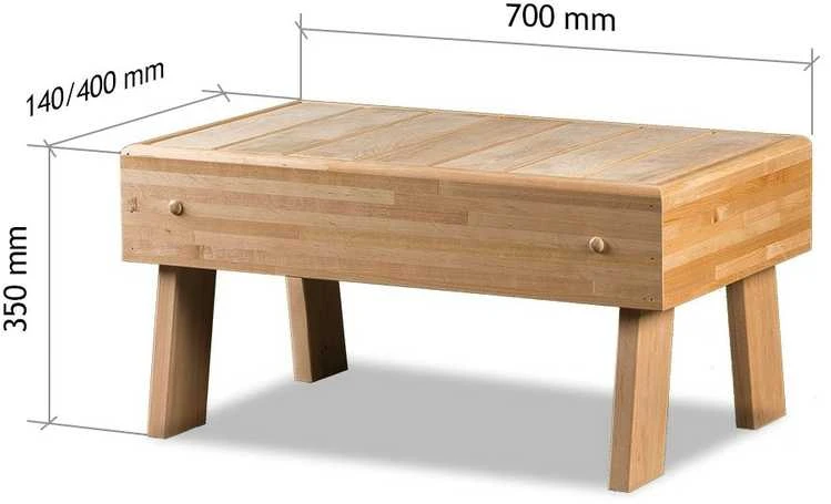 Pirties suoliukas - laiptas HS 1, juodalksnio mediena