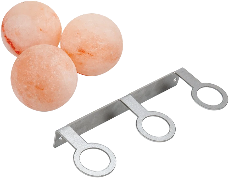 SAUFLEX himalajų druskos rutuliukai, su laikikliu, 3 vnt