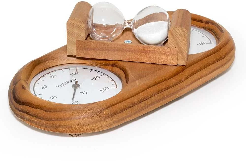 SAUNIA 3 in 1 termo-higrometras su smėlio laikrodžiu 591L
