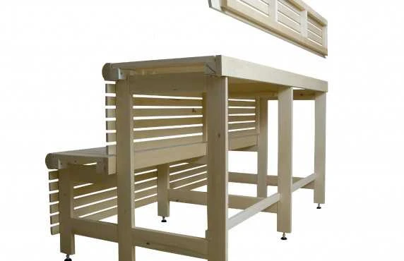 Standartinis pirties gultų kompleksas, liepos mediena, ilgis 2037mm