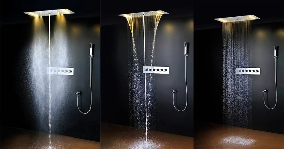 Steamtec Tolo lietaus dušas, 380x700 mm, septynių rankenėlių perjungiklis