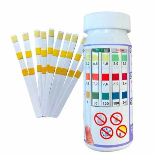 Vandens testavimo juostelės Easy-Dip 3 in 1, PH/CL/BR/Šarmingumui tirti, 50 vnt.