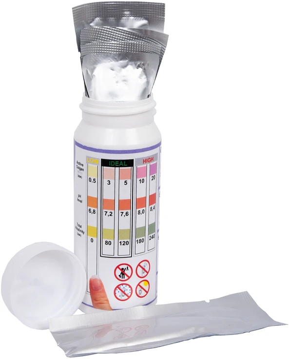 Vandens testavimo juostelės Easy-Dip 3 in 1, PH/O2/Šarmingumui tirti, 50 vnt