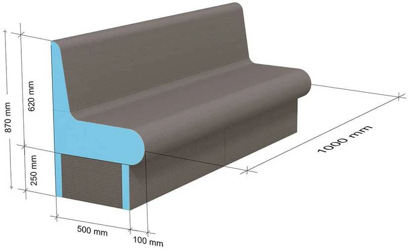 WEDI garinės pirties gultas 1000mm