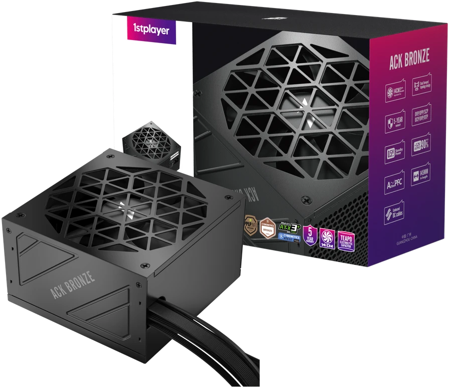 1STPLAYER ACK, 650W, 80 PLUS Bronze, ATX 3.1, PCIe 5.1 maitinimo blokas, juodas