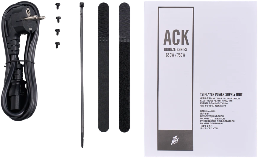 1STPLAYER ACK, 750W, 80 PLUS Bronze, ATX 3.1, PCIe 5.1 maitinimo blokas, juodas