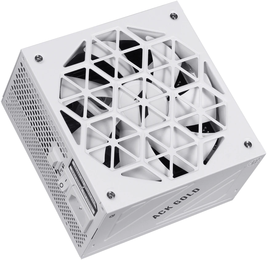 1STPLAYER ACK, 850W, 80 PLUS Gold, ATX 3.1, PCIe 5.1, modulinis maitinimo blokas, baltas