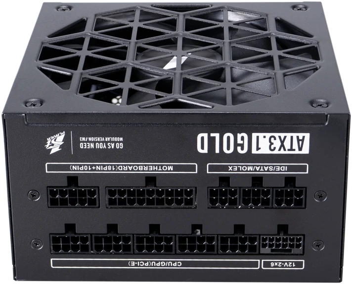 1STPLAYER ACK, 850W, 80 PLUS Gold, ATX 3.1, PCIe 5.1, modulinis maitinimo blokas, juodas