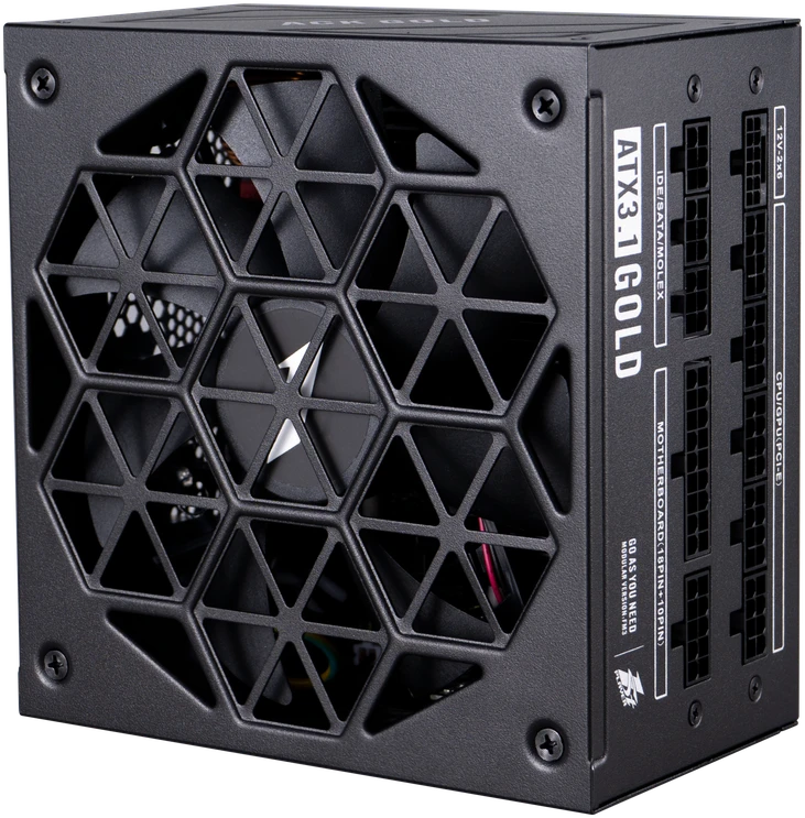 1STPLAYER ACK, 850W, 80 PLUS Gold, ATX 3.1, PCIe 5.1, modulinis maitinimo blokas, juodas