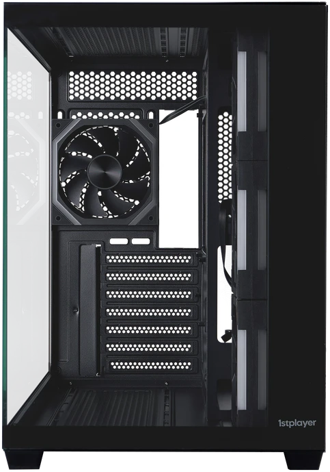 1STPLAYER BV7, ATX kompiuterio korpusas, 4 ARGB ventiliatoriai, juodas
