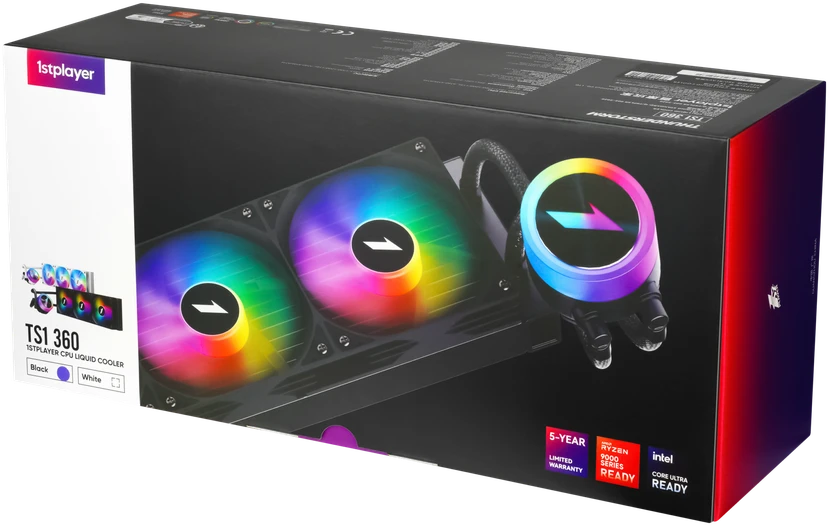 1STPLAYER TS1 360, 360 mm AIO procesoriaus aušintuvas, ARGB, juodas