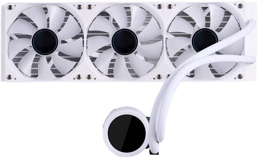 1STPLAYER TS4 360, 360 mm AIO procesoriaus aušintuvas, ARGB, LED ekranas, baltas