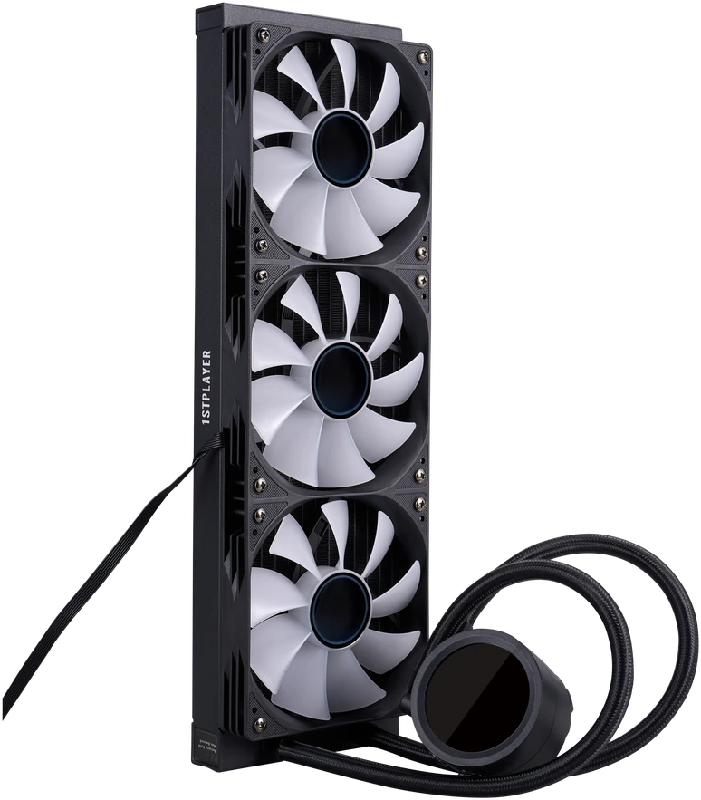 1STPLAYER TS4 360, 360 mm AIO procesoriaus aušintuvas, ARGB, LED ekranas, juodas