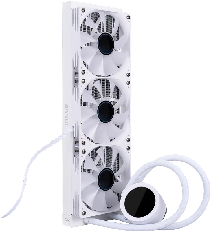 1STPLAYER TS4 360, 360 mm AIO procesoriaus aušintuvas, ARGB, LED ekranas, baltas