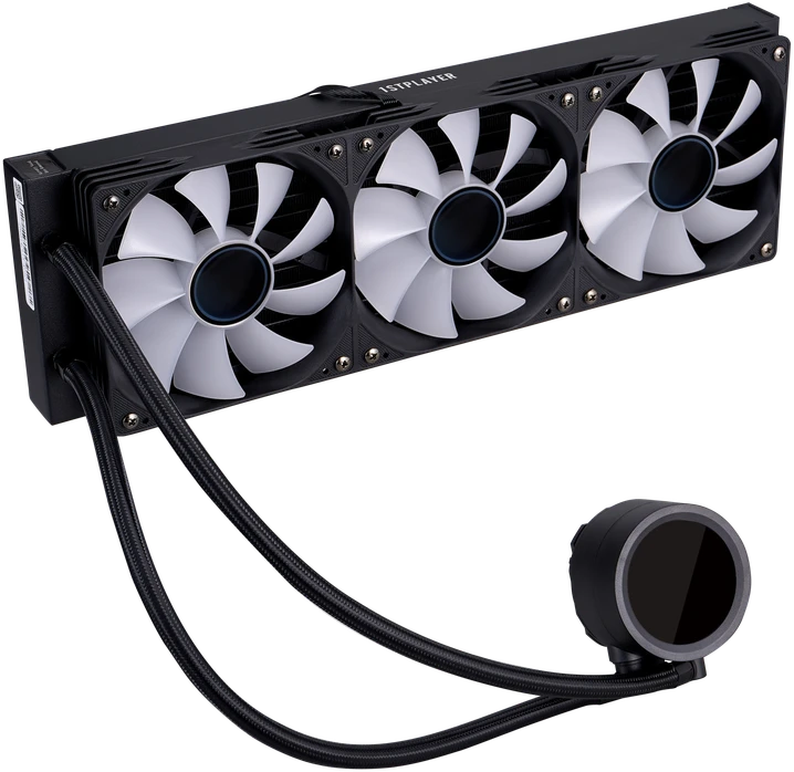 1STPLAYER TS4 360, 360 mm AIO procesoriaus aušintuvas, ARGB, LED ekranas, juodas