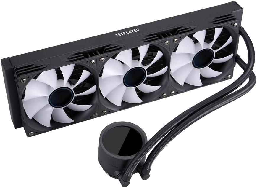 1STPLAYER TS4 360, 360 mm AIO procesoriaus aušintuvas, ARGB, LED ekranas, juodas